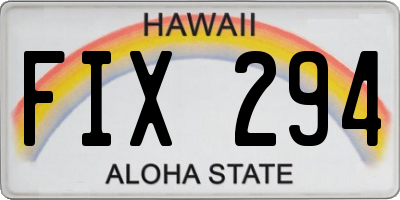 HI license plate FIX294