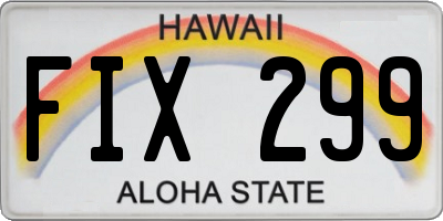 HI license plate FIX299
