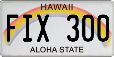 HI license plate FIX300