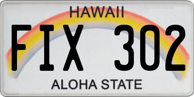 HI license plate FIX302