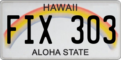 HI license plate FIX303