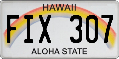 HI license plate FIX307