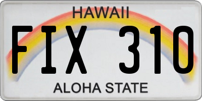 HI license plate FIX310