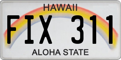 HI license plate FIX311
