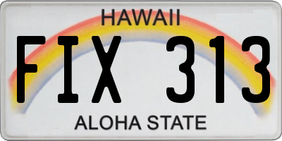 HI license plate FIX313