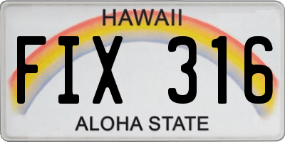 HI license plate FIX316