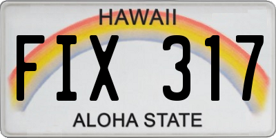 HI license plate FIX317