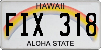 HI license plate FIX318