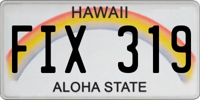 HI license plate FIX319