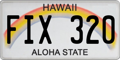 HI license plate FIX320