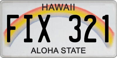 HI license plate FIX321