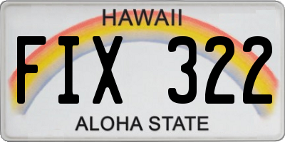 HI license plate FIX322