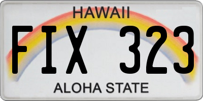 HI license plate FIX323