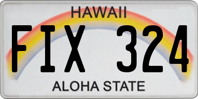 HI license plate FIX324