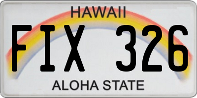 HI license plate FIX326