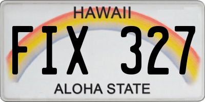 HI license plate FIX327