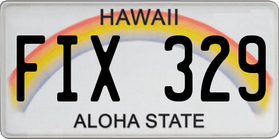 HI license plate FIX329