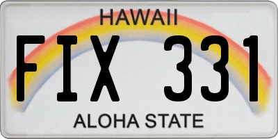 HI license plate FIX331