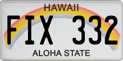 HI license plate FIX332