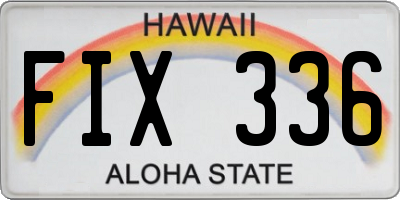 HI license plate FIX336