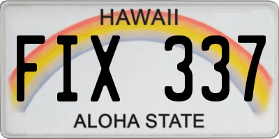 HI license plate FIX337