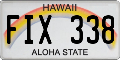 HI license plate FIX338