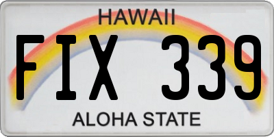 HI license plate FIX339
