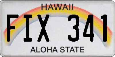 HI license plate FIX341