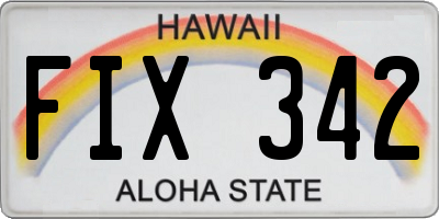 HI license plate FIX342