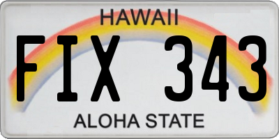 HI license plate FIX343