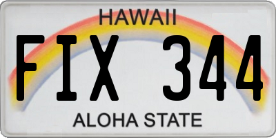 HI license plate FIX344