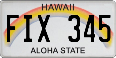 HI license plate FIX345