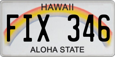 HI license plate FIX346