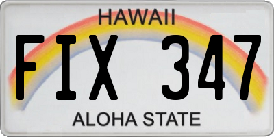 HI license plate FIX347