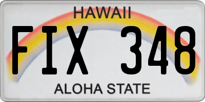 HI license plate FIX348