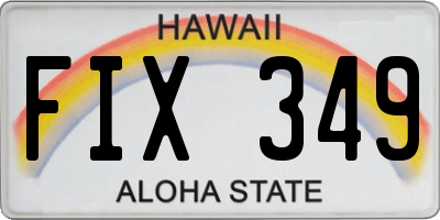 HI license plate FIX349