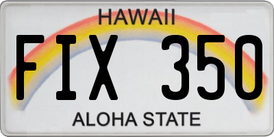HI license plate FIX350