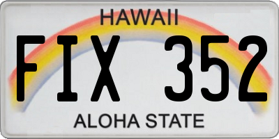 HI license plate FIX352