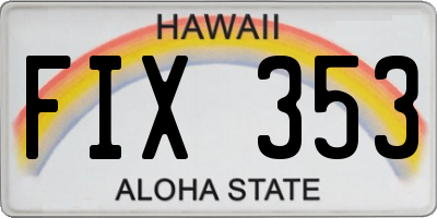 HI license plate FIX353