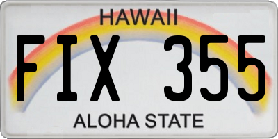 HI license plate FIX355