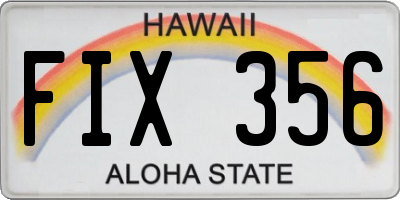HI license plate FIX356