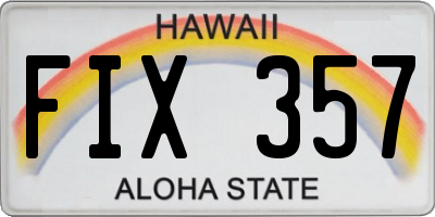HI license plate FIX357