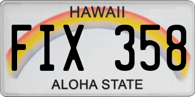 HI license plate FIX358