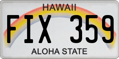 HI license plate FIX359