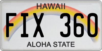 HI license plate FIX360