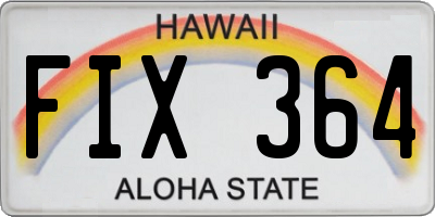 HI license plate FIX364