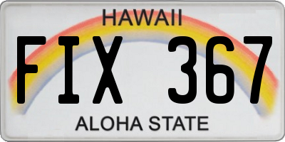 HI license plate FIX367