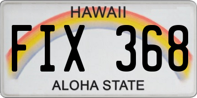 HI license plate FIX368