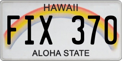 HI license plate FIX370