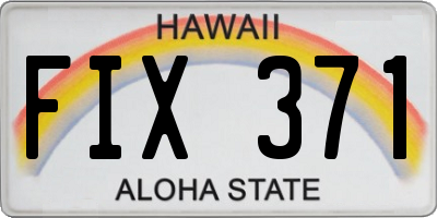HI license plate FIX371